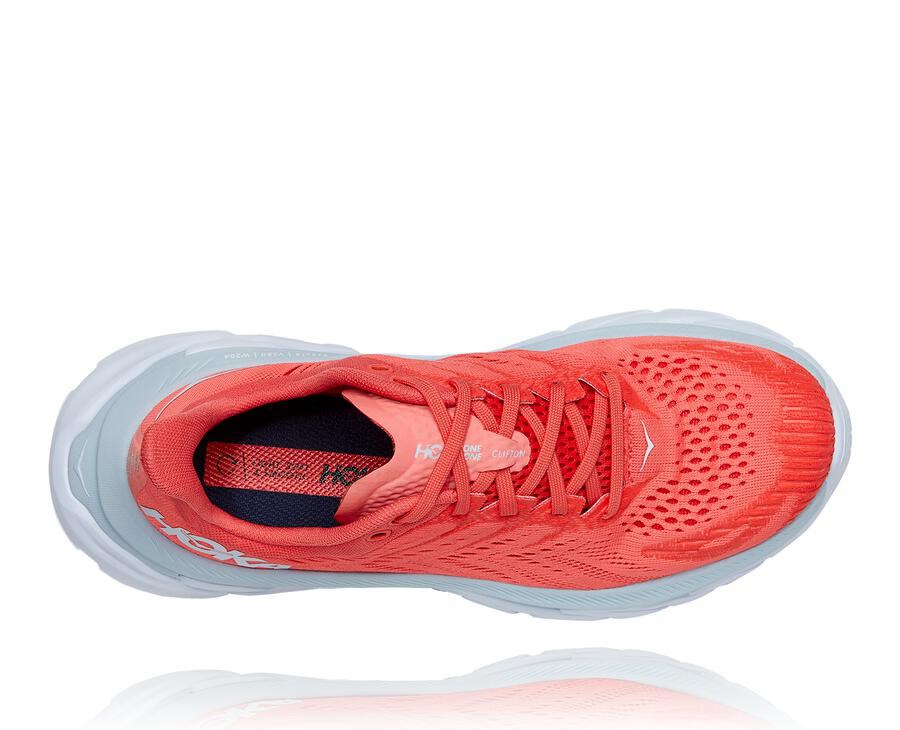 Tenis Hoka One One Mujer Rojos/Blancos - Clifton Edge - MTYJ54631